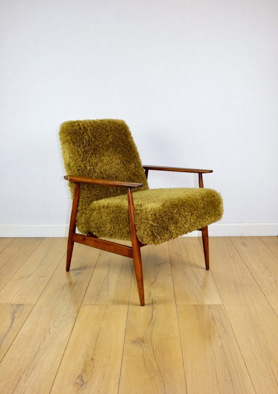 Image 1 of Poltrona 'Lis', anni '70, marrone vintage kaki/oliva, design bouclé Rudy, Henryk Lis - 2 pezzi disponibili