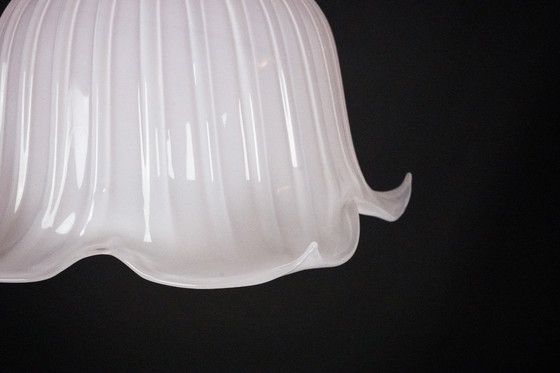 Image 1 of Grande lampadario vintage a forma di fiore in vetro di Murano rosa, Italia, anni '80.