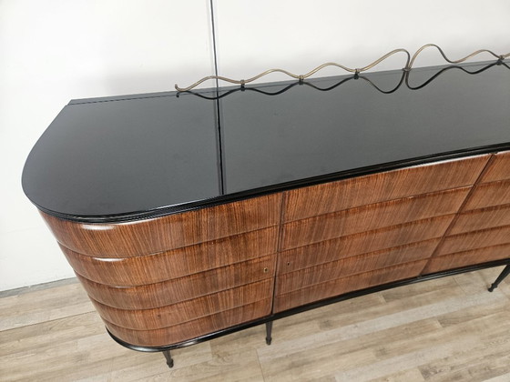 Vittorio Dassi Rosewood Credenza With Black Glass Top, Italian 1940 – Vittorio Dassi Mobili Moderni (photo 4 of 36)