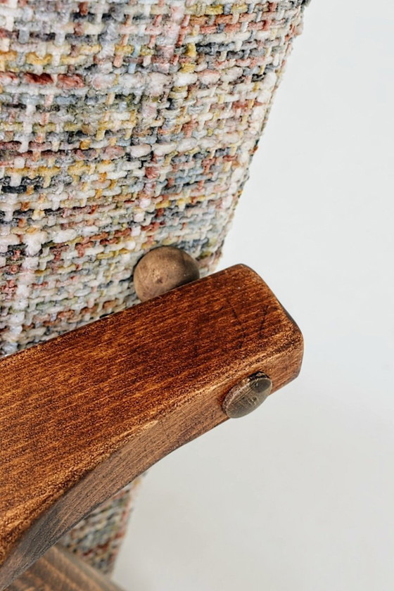 Image 1 of Scandinavische fauteuil veelkleurig gebreid boho-design van H.Lis ste