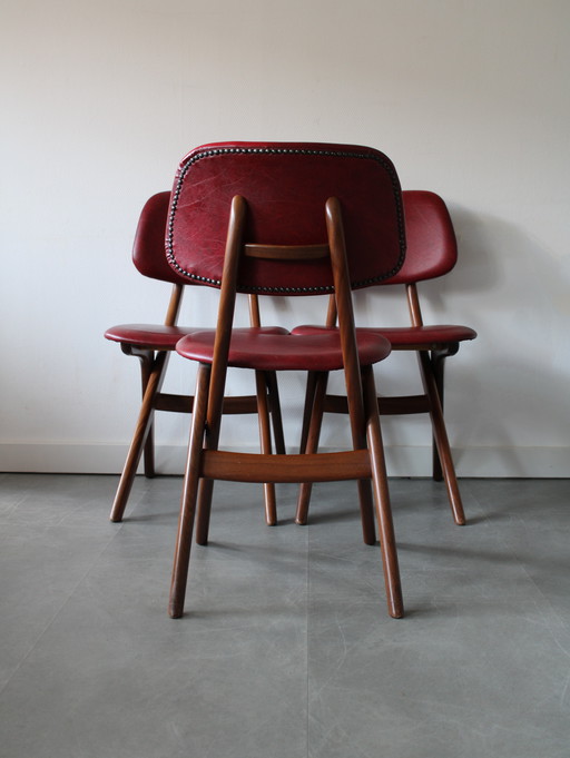 Vintage Dutch 'Scissor' dining chairs by Louis van Teeffelen