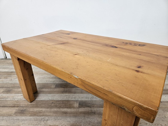1980s solid pine coffee table, Side tables, Wood, Brown, Rustic (photo 5 of 9)