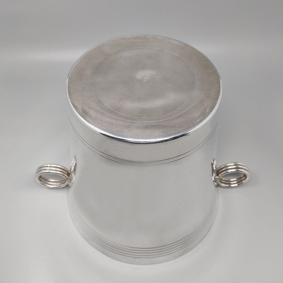 Image 1 of 1930s Gorgeous Art Deco Champagne or Ice Bucket by Udner in Silver Plated, Made in France