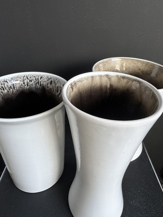 Image 1 of Diaboloförmige Keramikvasen aus Westdeutschland, 1960er Jahre