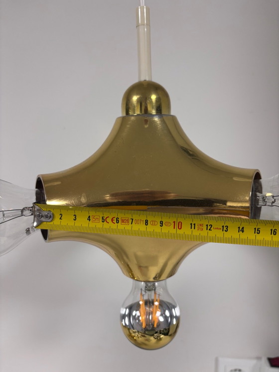 Vintage Cosack 'Gemini' Designer/Manufacturer: Gebrüder Cosack Molecule-Atomic Pendant lamp 1970s Gold, Metal (photo 7 of 14)