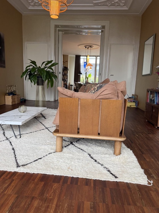 Raro Divano Design Mid-Century con Cuscini in Piuma e Rivestimento in Pelle Scamosciata – Divani, Textile (photo 7 of 14)
