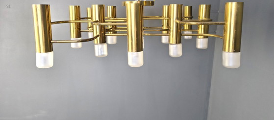 Image 1 of Lustre Sciolari du milieu du siècle avec 13 points lumineux