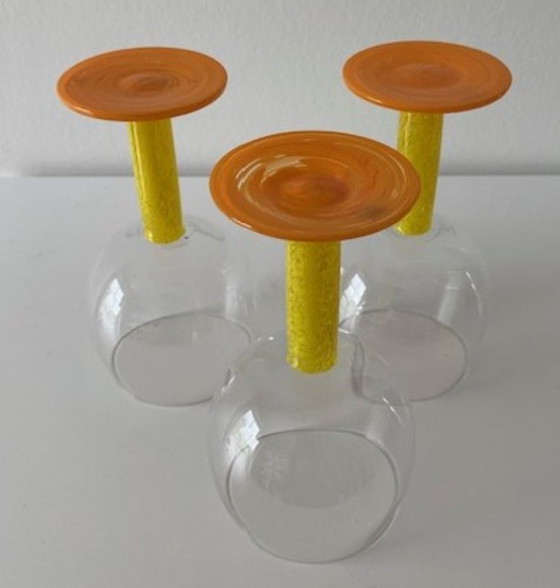 Image 1 of WMF 6 verres à vin rouge style Memphis années 1980