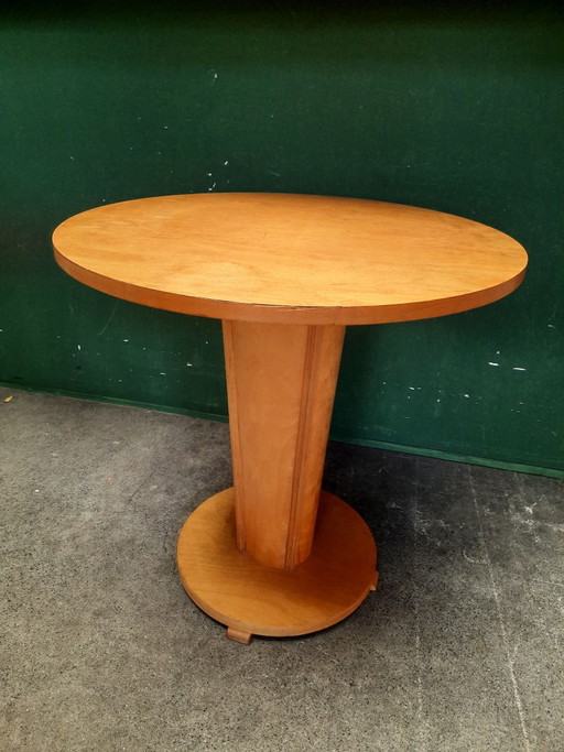 Tavolino rotondo Art Déco Scuola di Amsterdam anni '30 - 61 cm di altezza