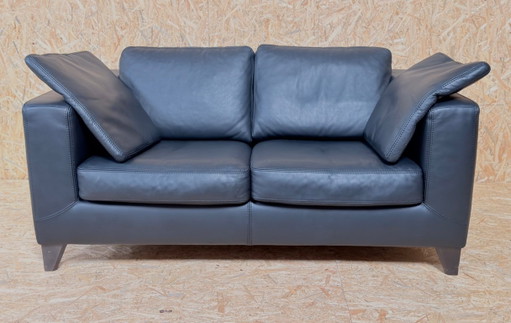 Machalke Design Bank Van Leer Model Pablo zwart
