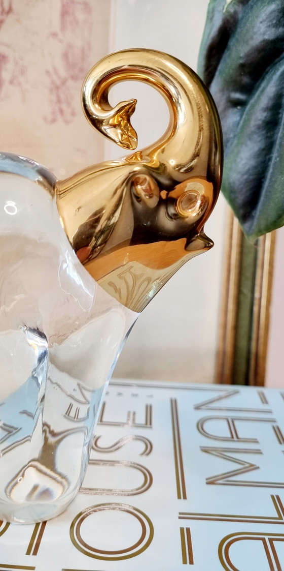 Image 1 of Statuetta vintage di elefante in vetro soffiato a mano.