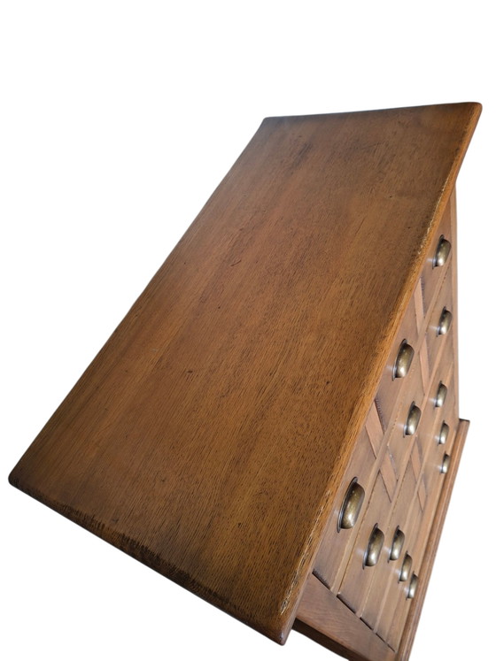 Commode de style campagnard, armoire d'apothicaire, classeur, dimensions 85x42cm et 122cm de hauteur. – Wood (photo 4 of 5)