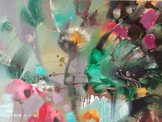 Pintura al Óleo Original Abstracta Naturaleza Flores Chica Flora – Pinturas y dibujos, Canvas (photo 4 of 10)