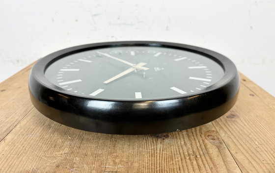 Image 1 of Industrial Bakelite Factory Wall Clock from Pragotron, 1970s
