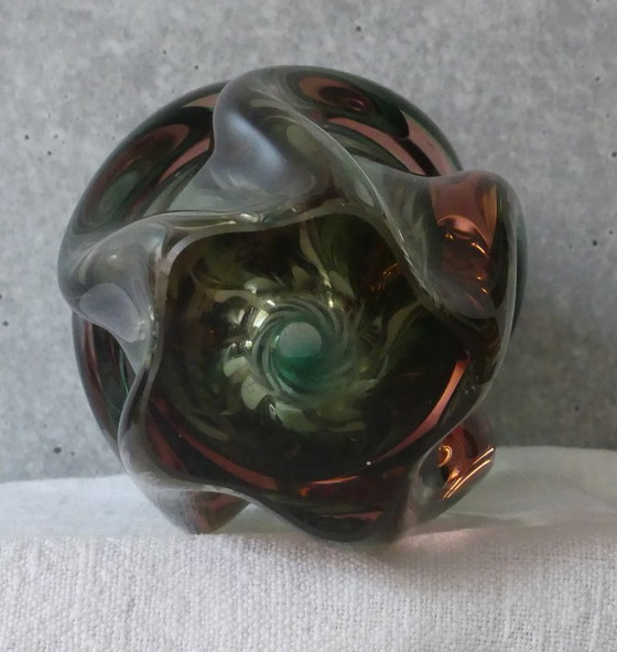 Image 1 of Josef Hospodka "Propeller" Vase Böhmen Sommerso