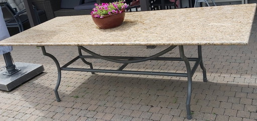 Mesa de comedor/jardín de granito