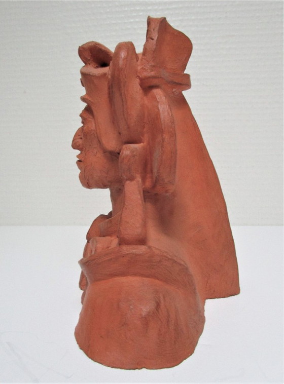 Image 1 of Amerindian face candlestick by Mario Frascaroli