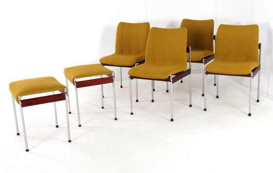 Image 1 of Set of 4 Thereca chairs upholstered vintage