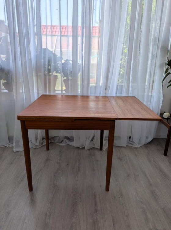 Image 1 of Vintage blond Teak 60s ext. dining table