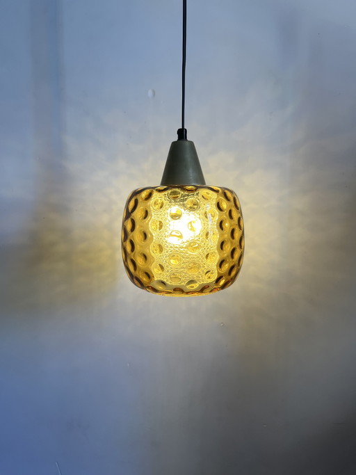 Carl Fagerlund For Orrefors Sweden Amber Pendant Ceiling Lamp