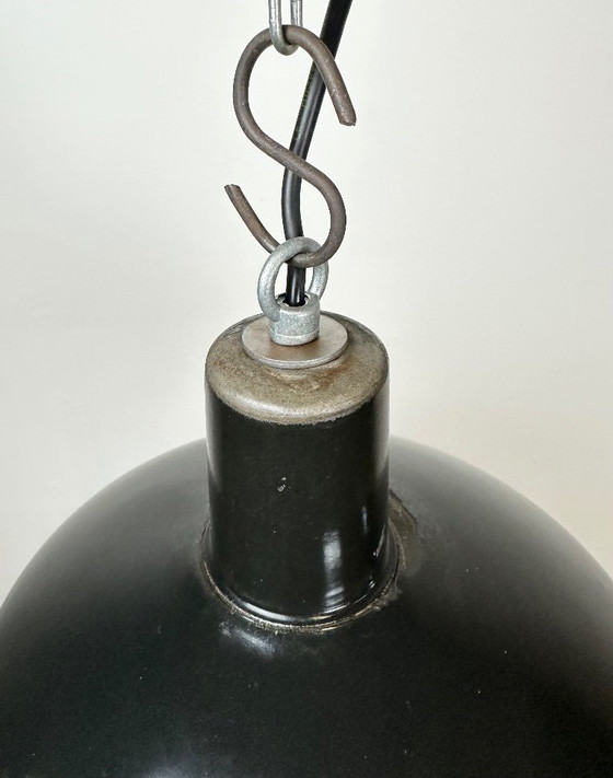 Image 1 of Industrial Black Enamel Pendant Lamp from EMAX, 1960s