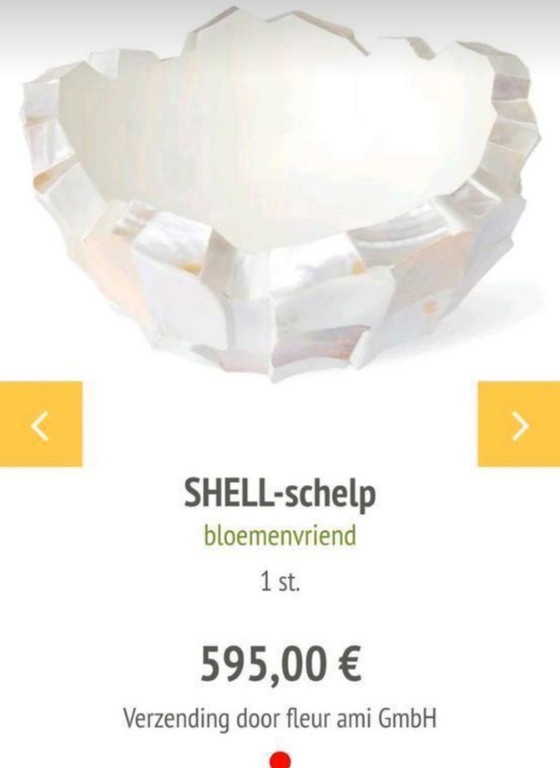 Image 1 of 1 jarrón de concha ovalada y 2 jarrones de concha de nácar con cuencos rotos