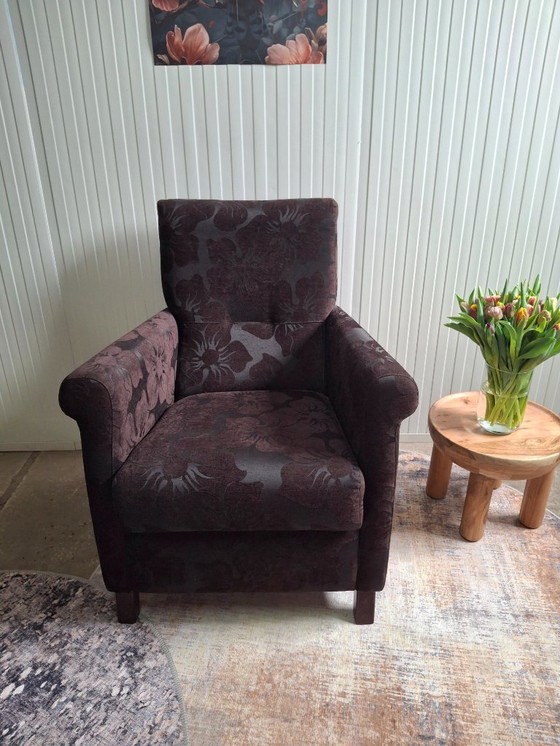 Image 1 of Nieuwe fauteuil met bloemenprint en verstelbare rugleuning