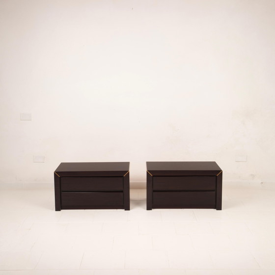 Paire de tables de nuit en palissandre d'Afrique et laiton pour Fratelli Turri – Gorgoni, Wood (photo 7 of 19)
