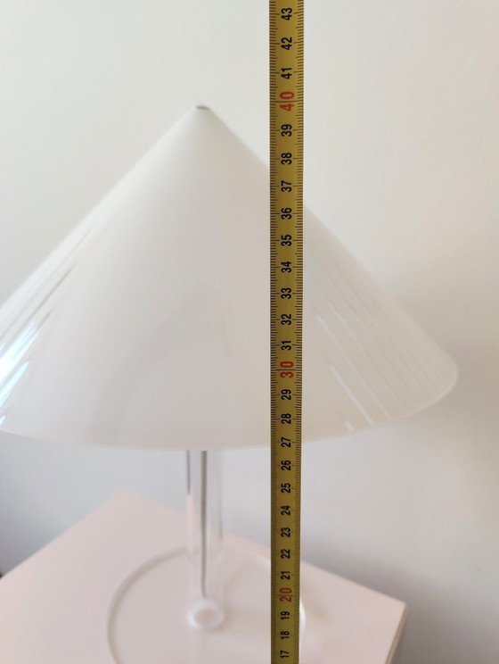 Image 1 of Vintage 1980s plexiglass lamp with partially transparent shade