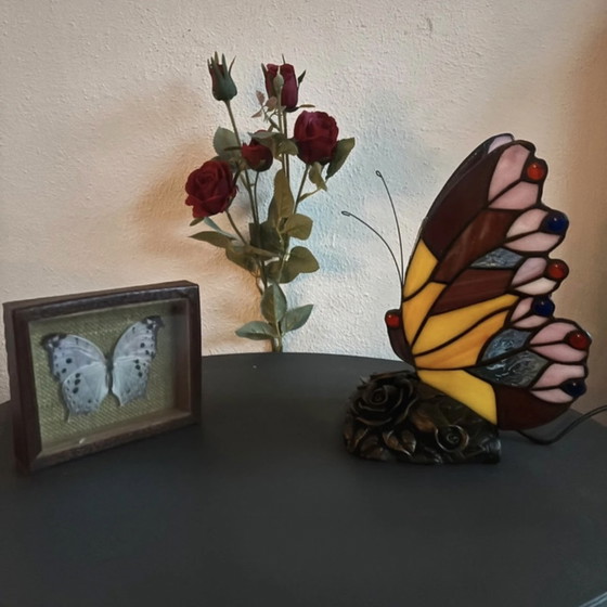 Image 1 of Tiffany Lamp - een zeldzaam model - vlinder - vlinder