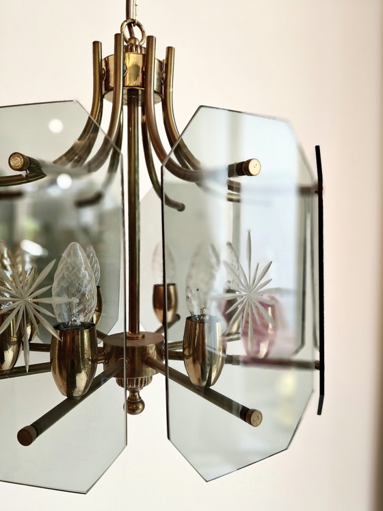 Lampadario vintage di Josef Brumberg Beleuchtungskörperfabrik – Brass, Glass (photo 3 of 5)