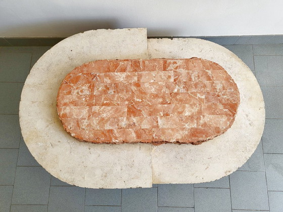 Image 1 of Vintage 1980s Magnussen Ponte coffee table in Mactan stone.
