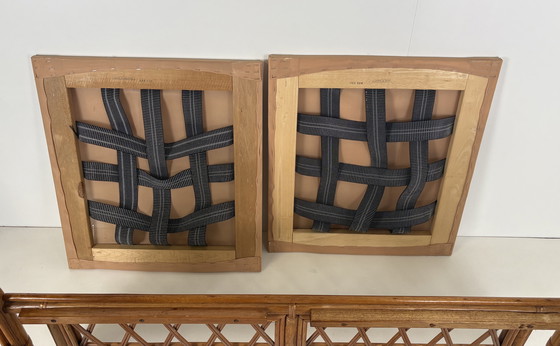 Image 1 of Canapé deux places original vintage tropical chic en bambou et rotin