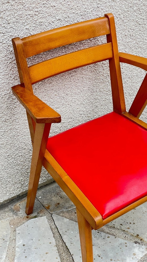 Image 1 of Sedia da ufficio anni '50 con gambe a compasso