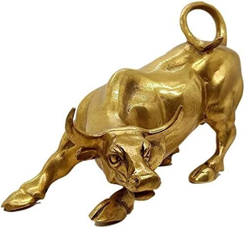 Sculptuur Home Decoration Golden Copper Bull(Feng Shui) vertegenwoordigt veel geluk van het leven rijkdom, messing stier beeldje