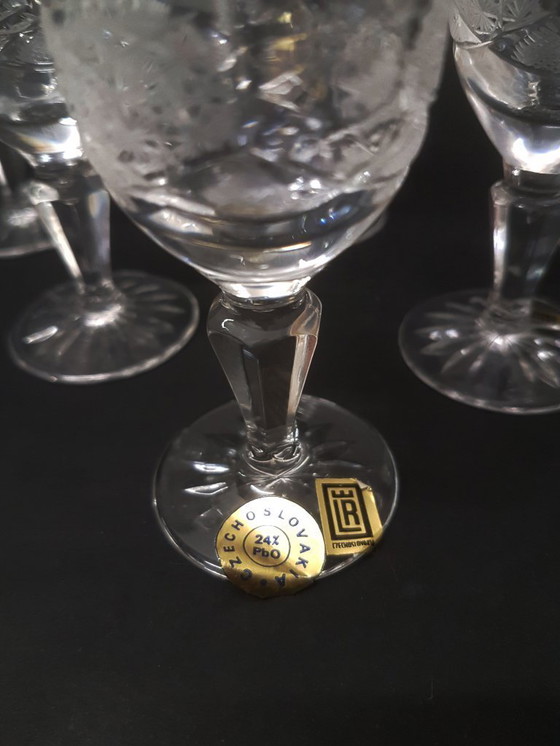 Image 1 of 6 bicchieri in cristallo al piombo / vetreria Lednické Rovné 