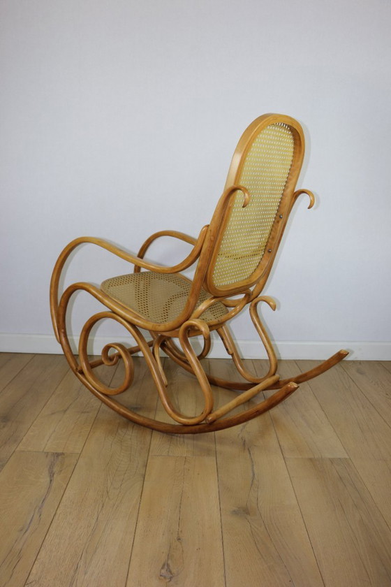 Image 1 of Rocking chair on runners, light beech wood, 1970s - very good condition