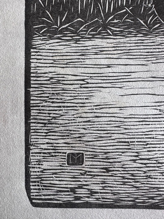 Image 1 of Jan Mankes 1889-1920 / Grabado original en madera "Cuervo gritando" 1918