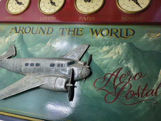 Image 1 of Imagen de reloj de avión de madera de Country Corner