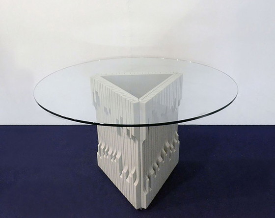 Image 1 of Table "Norman" de Luciano Frigerio en bois massif laqué