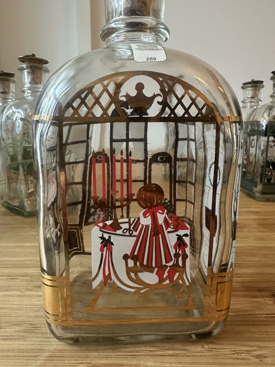 Image 1 of Lot de 8 bouteilles de Noël vintage Holmegaard - en parfait état