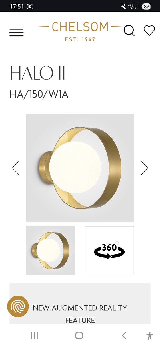 Image 1 of Chelsom halo wall lamp