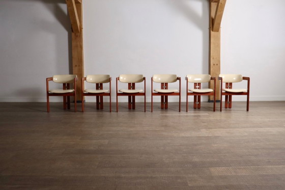 Set van 6 Augusto Savini Pamplona-stoelen voor Pozzi, Italië, 1965 – Eetkamerstoelen, Wood (photo 12 of 18)