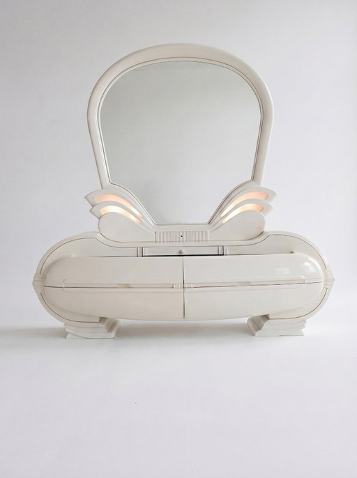 Vintage Illuminated vanity table from Fonte del Mobile, 1970s