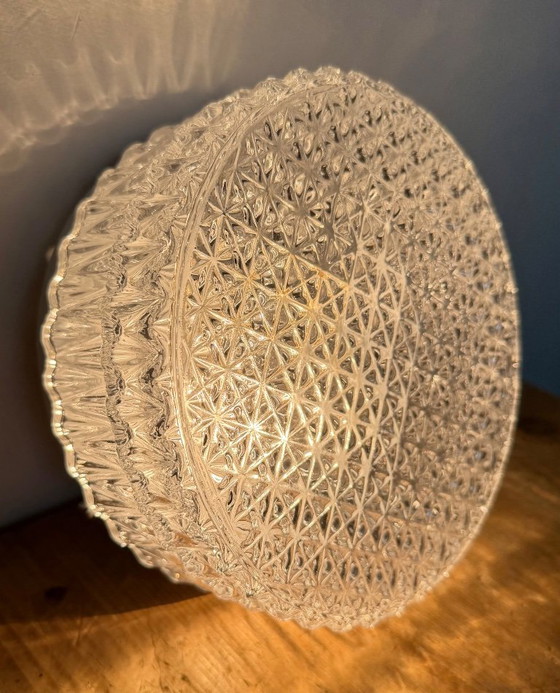 Lampada da parete o Plafoniera in vetro vintage, anni '70, Plafoniere, Metallo, Trasparente, Modern (foto 11 di 14)
