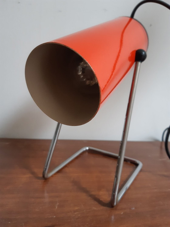 Lampe moderniste Mid-century 1966/1967 par John Brown, Métal, Chrome, Noir (photo 4 sur 8)