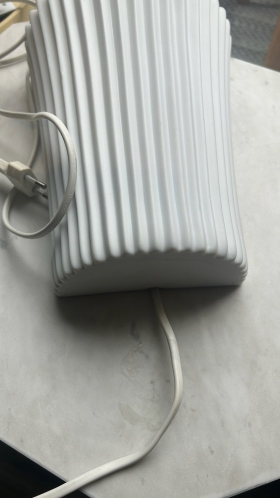 IKEA Applique vintage plissettata 1980, Ceramica, Bianco (foto 8 di 9)
