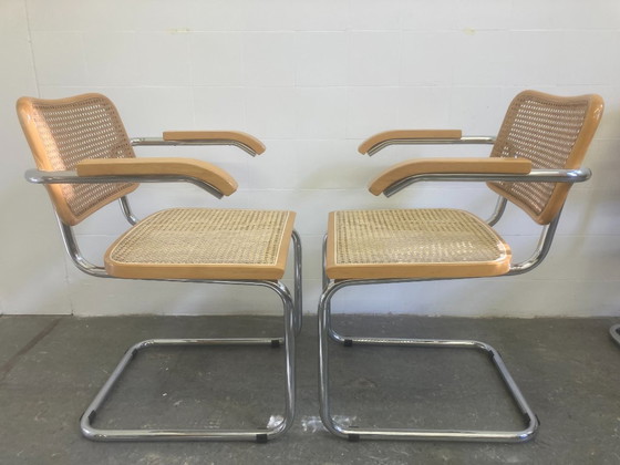 3 X Vintage Cesca Breuer – Merk onbekend, Eetkamerstoelen, Wood, Rattan (photo 13 of 17)