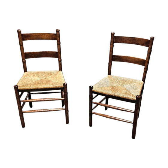 2 x Art Deco Rush Chair / Amsterdam School / Jac Levee / Mid-Century – Dining chairs (photo 7 of 21)
