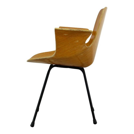 Image 1 of sedia con braccioli in legno curvato di faggio "medea" di vittorio nobili per fratelli tagliabue, italia, 1956